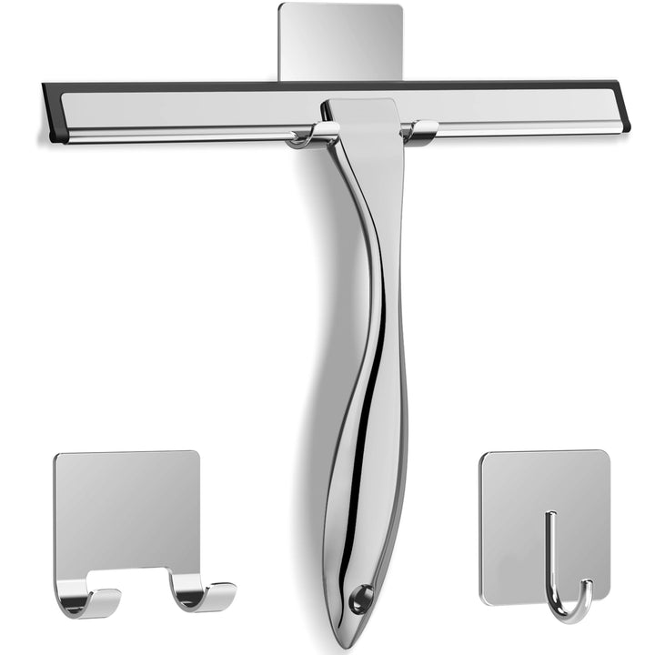All-Purpose Stainless Steel Shower Squeegee – Silver Window & Mirror
