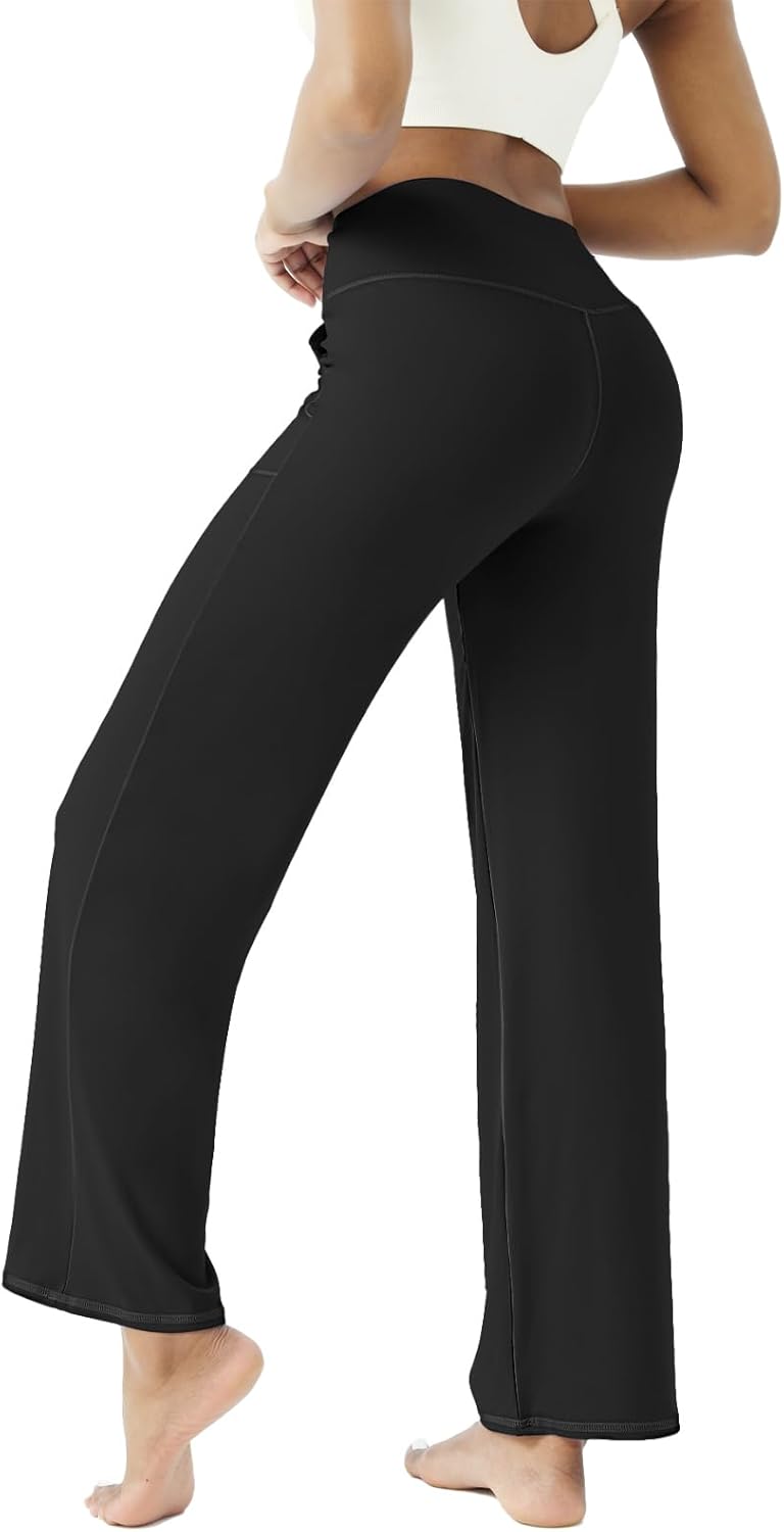 Women’s Wide Leg Yoga Pants – High Waist Stretch Lounge Trousers