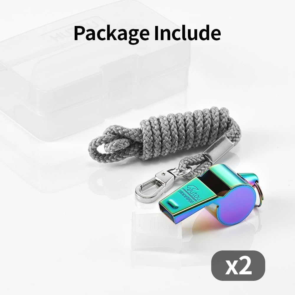 Stainless Steel Coach Whistle with Lanyard – Loud & Durable