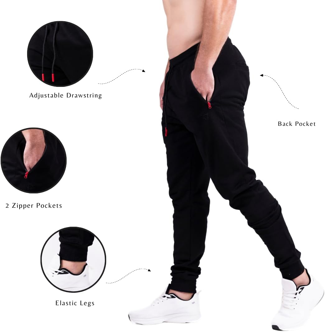 Workout Joggers – Moisture-Wicking Sweatpants with Zipper Pockets