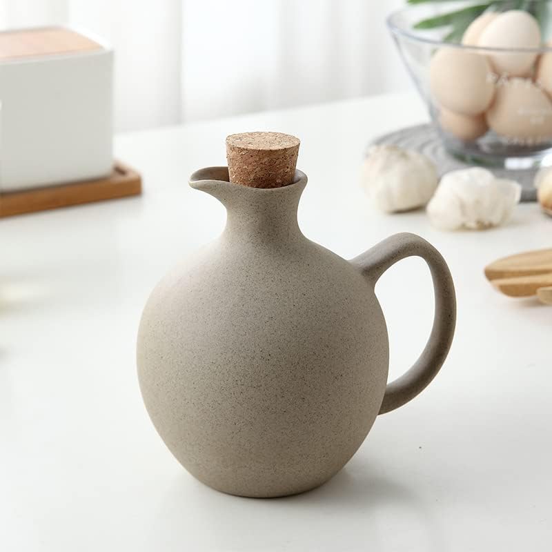 Set of 2 Ceramic Oil & Vinegar Dispensers – 15 Oz Stoneware
