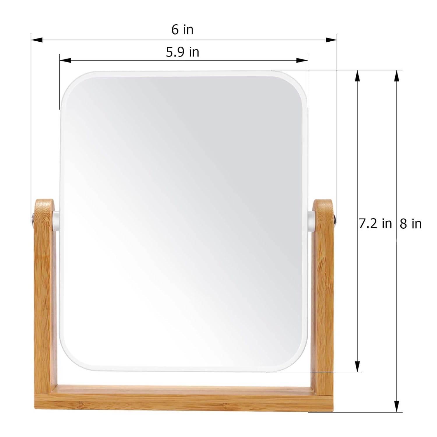 Double-Sided 8" Vanity Mirror with 1X/3X Magnification & Stand