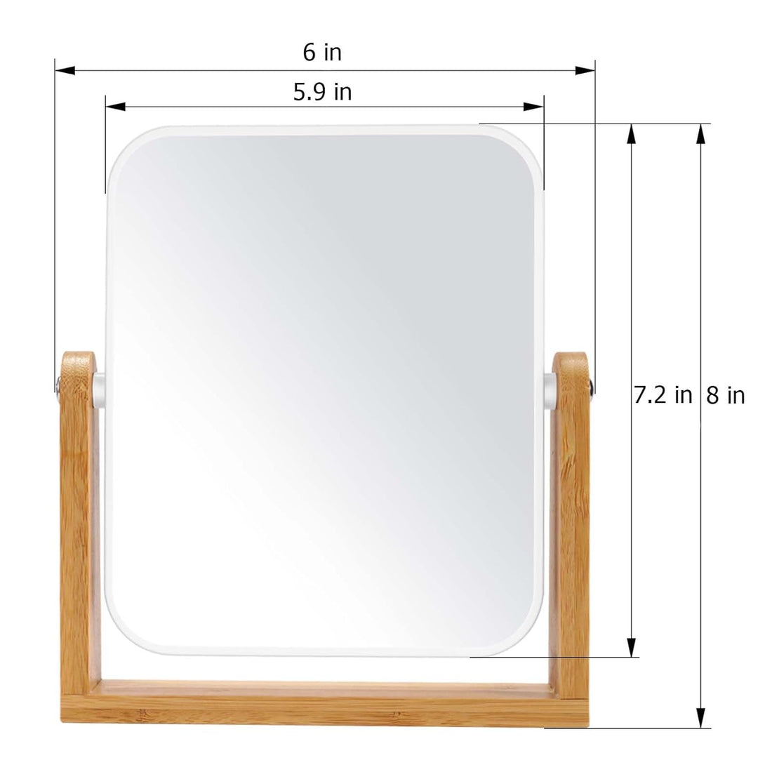 Double-Sided 8" Vanity Mirror with 1X/3X Magnification & Stand