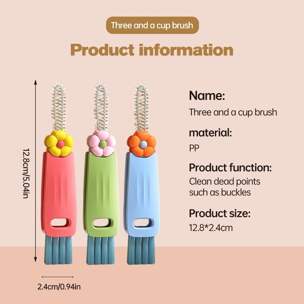 3-in-1 Cup Lid Cleaning Brush – Multifunctional Crevice Cleaning Brush for Bottle