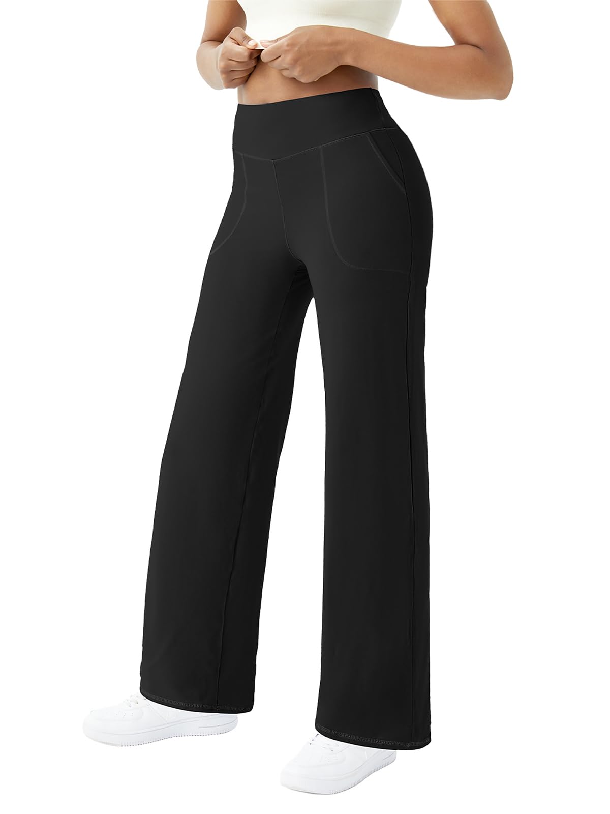 Women’s Wide Leg Yoga Pants – High Waist Stretch Lounge Trousers