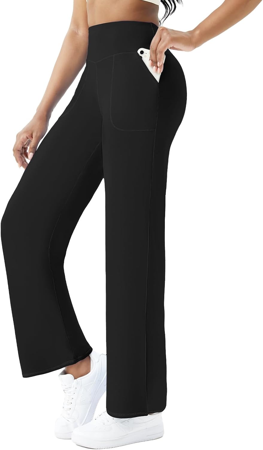 Women’s Wide Leg Yoga Pants – High Waist Stretch Lounge Trousers