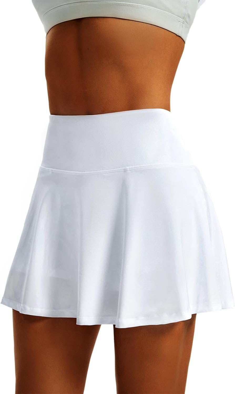 Women’s High Waist Pleated Tennis Skirt with Built-In Shorts & 4 Pockets