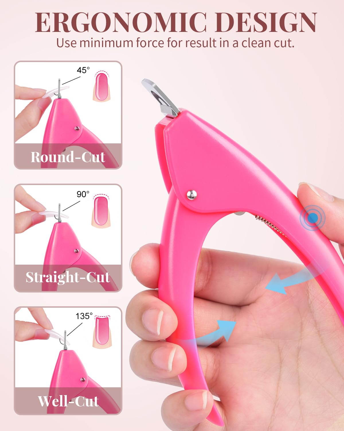 Clear Acrylic Nail Tips – 500 Pcs French Square Half Cover, Includes Glue, Clipper, Files & Cuticle Fork for Salons & Home DIY