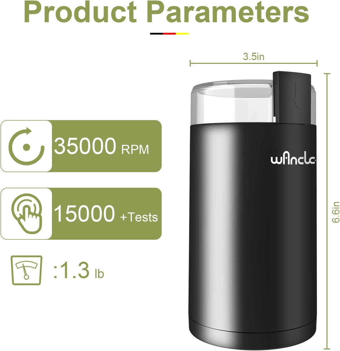 Electric Coffee Grinder Spice Grinder One Touch Coffee Mill for Beans