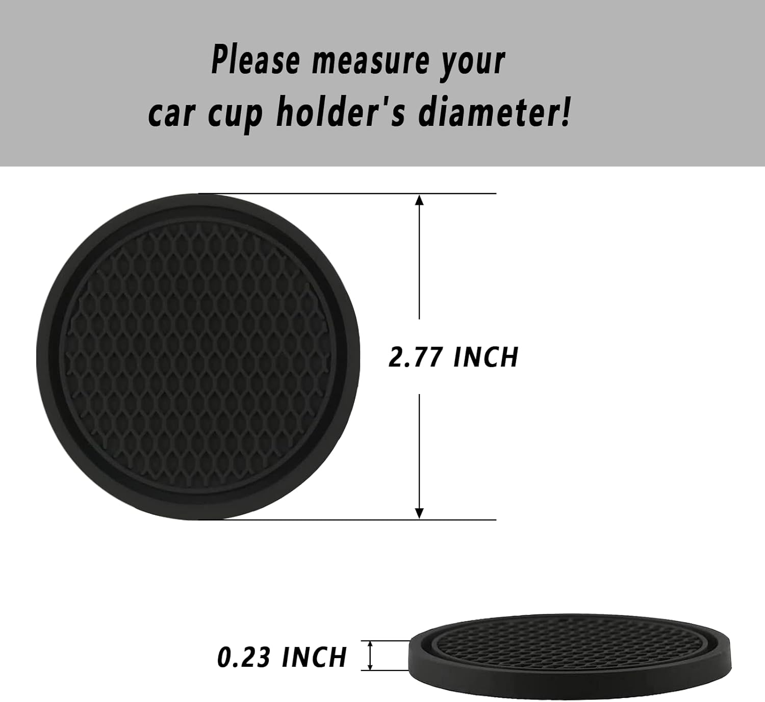 Car Cup Holder Coasters – 4PCS Non-Slip Silicone Inserts for Cup Holders
