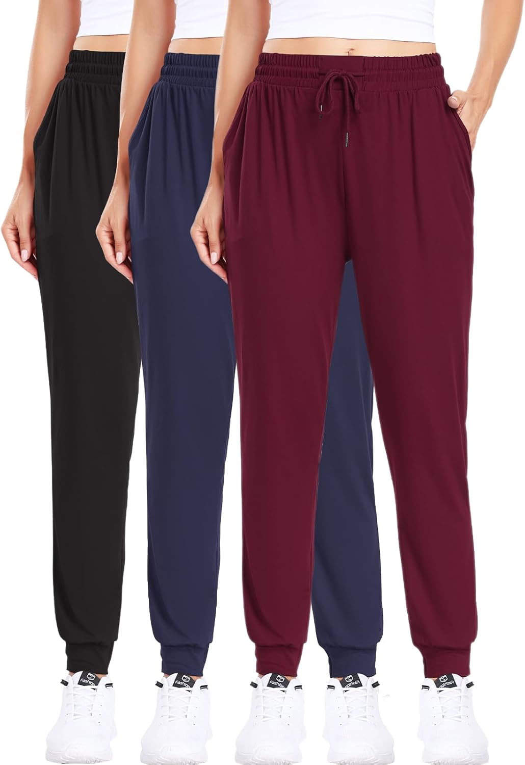 3 Pack Women’s Joggers – Sweatpants with Pockets