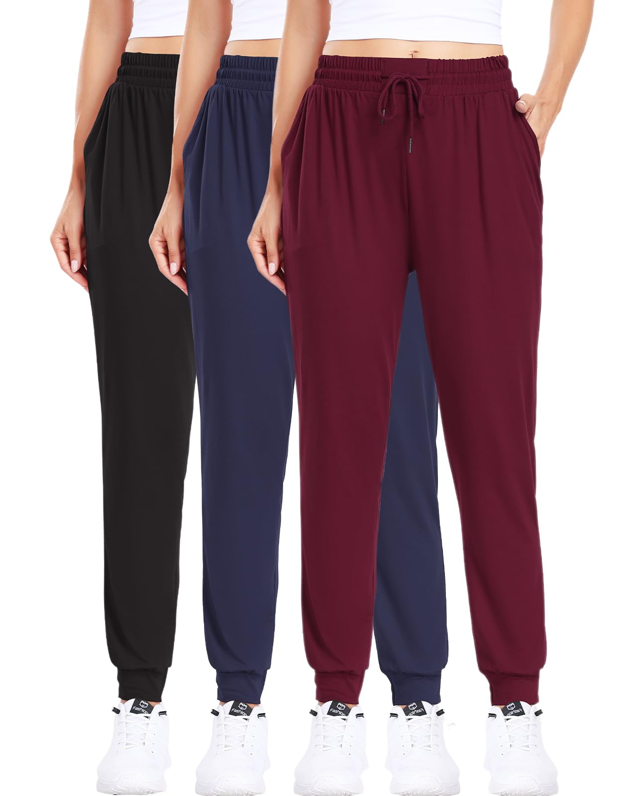 3 Pack Women’s Joggers – Sweatpants with Pockets