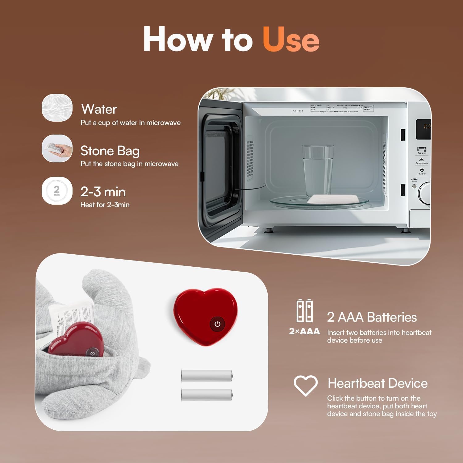 ALL FOR PAWS Heartbeat Cat Plush Toy – Anxiety Relief with Heartbeat