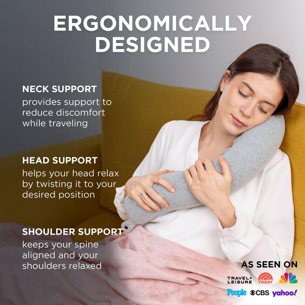 Dot&Dot Twist Memory Foam Travel Pillow – Adjustable Neck Support