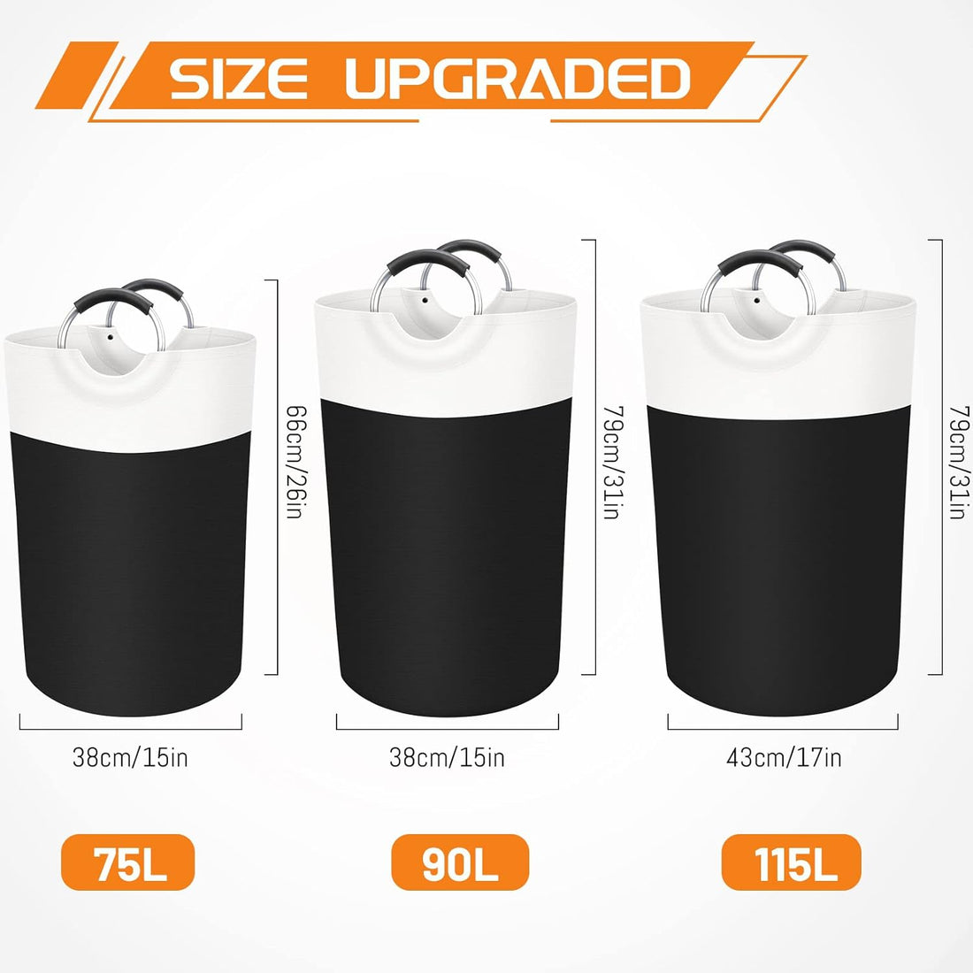 90L Extra-Large Collapsible Laundry Hamper – Waterproof, Lightweight