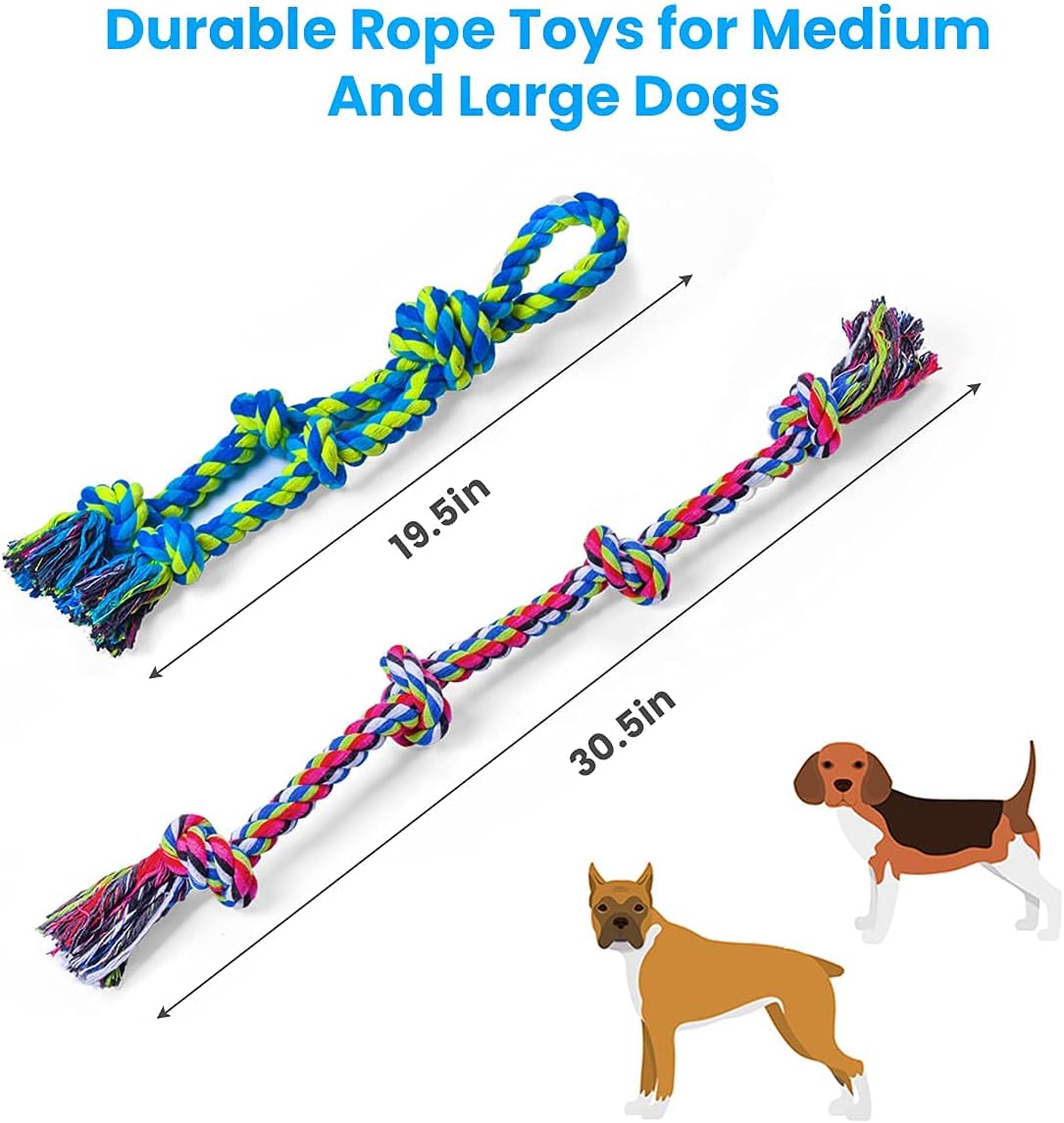 Feeko Dog Rope Toys – 2 Pack Heavy Duty Chew Toys for Large