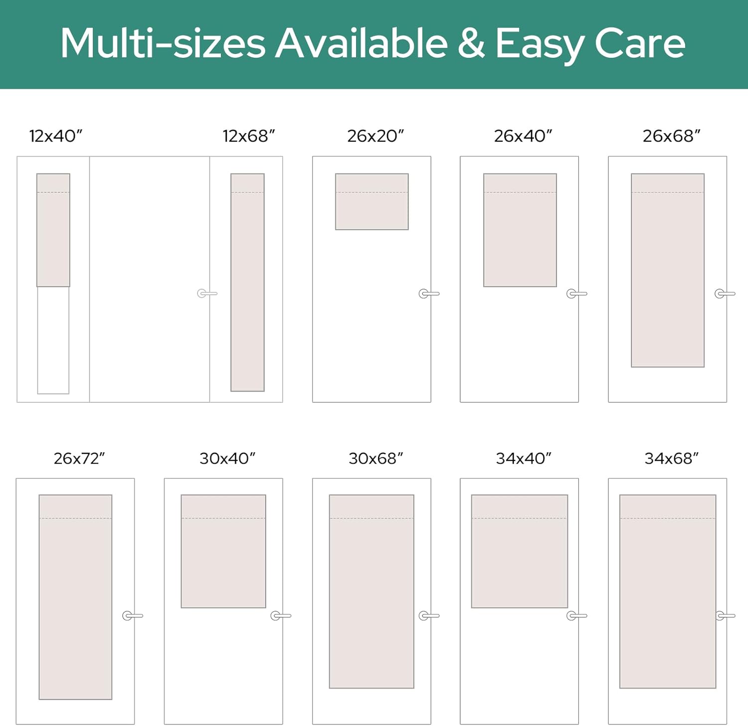 Linen Blackout French Door Curtain – Thermal Privacy Shade 26x68