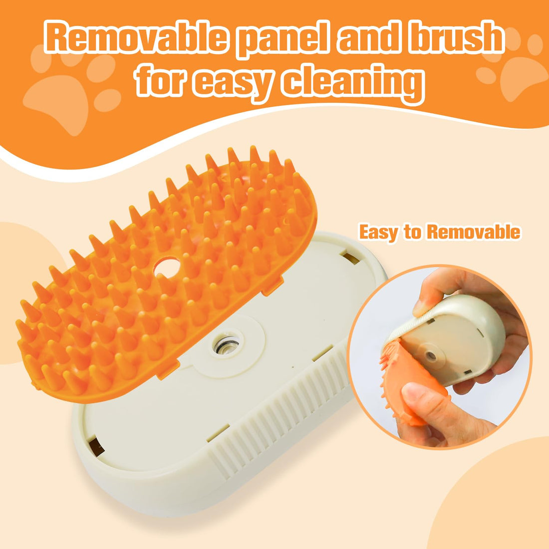 Steam Brush for Dogs & Cats – 3-in-1 Steamy Pet Brush for Shedding,