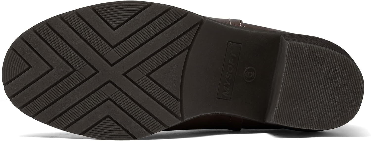 Women’s Ankle Chelsea Boots – Slip-On Low Chunky Heel Booties