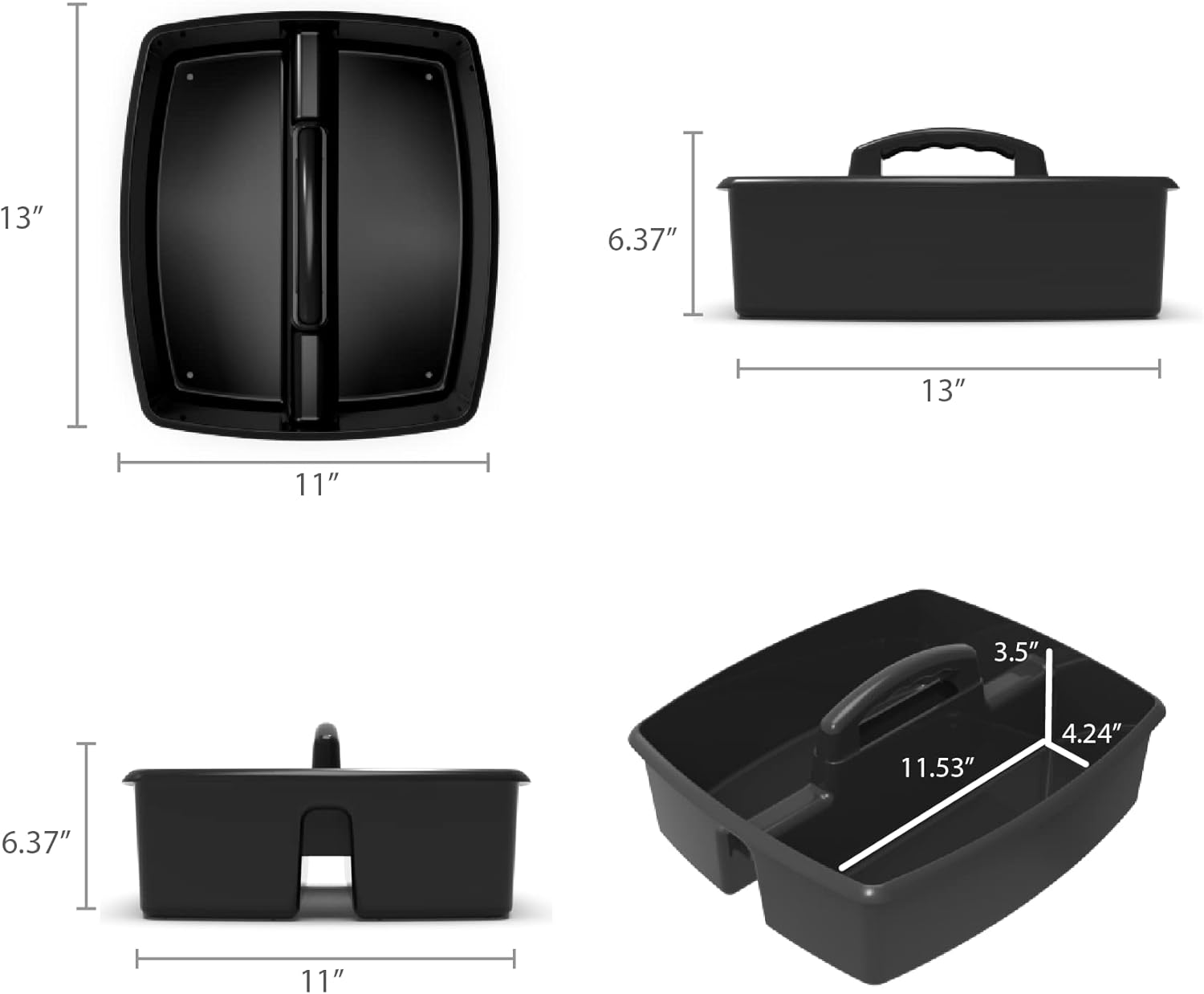 Storex 2-Compartment Large Caddy – Multipurpose Classroom Organizer