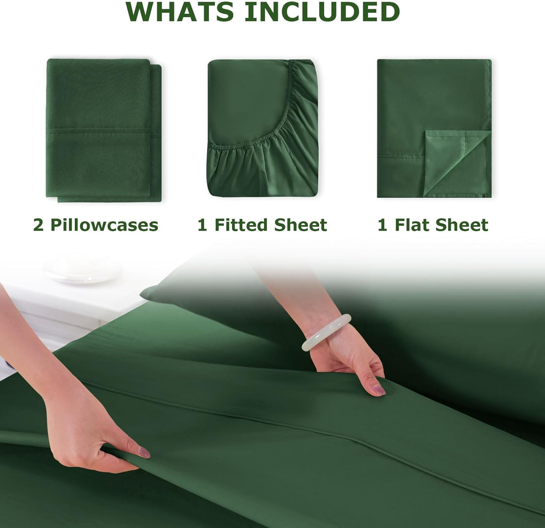 Full Size Bed Sheet Set – 4-Piece Soft Microfiber Sheets