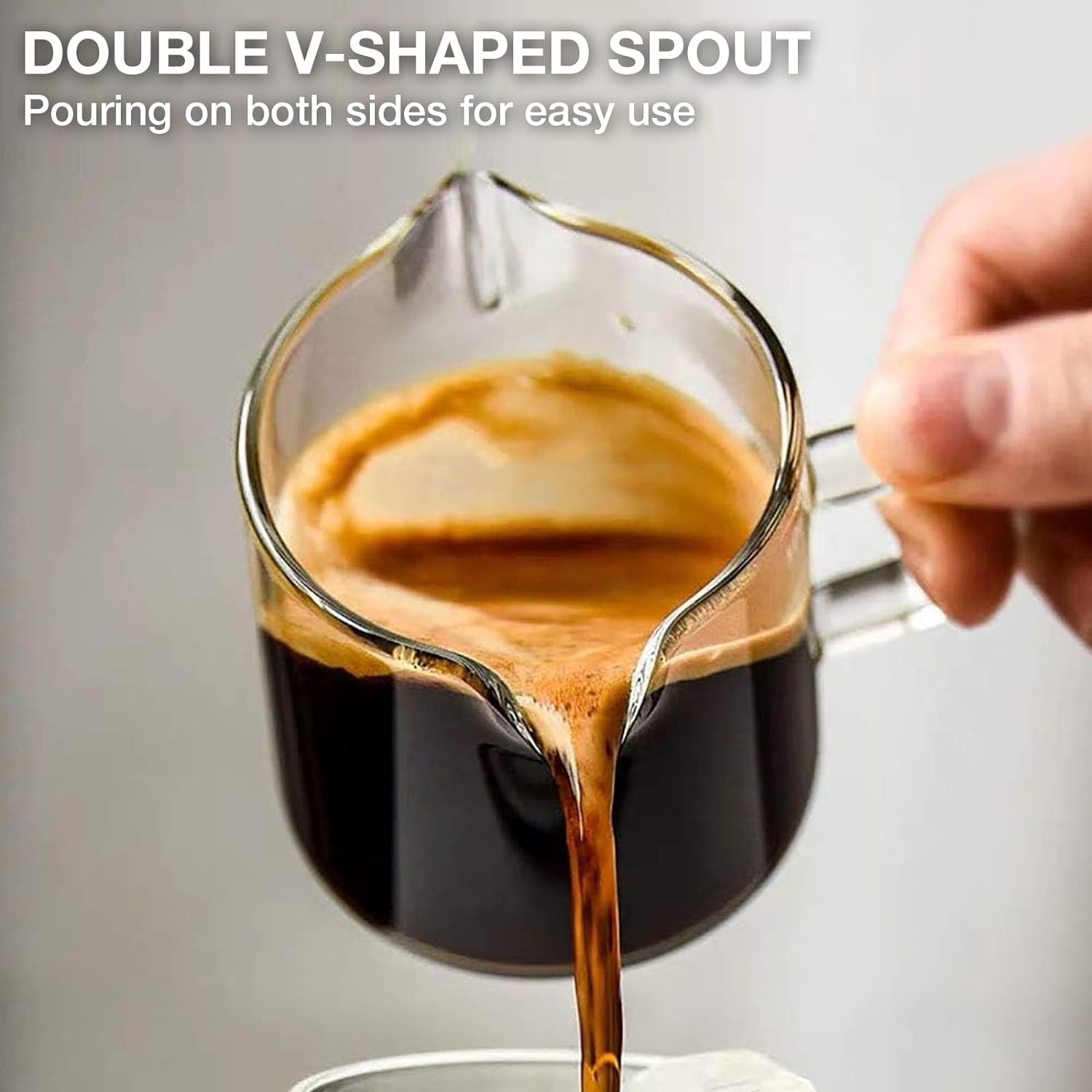 Cups Set of 2, 4 OZ Double Spouts Cups, Espresso Shot Glasses Milk Cup