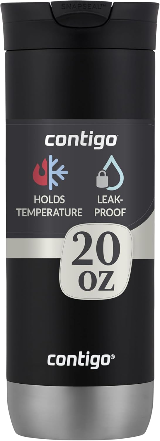 Vacuum-Insulated Stainless Steel Travel Mug Leak-Proof Lid Fits Brewers