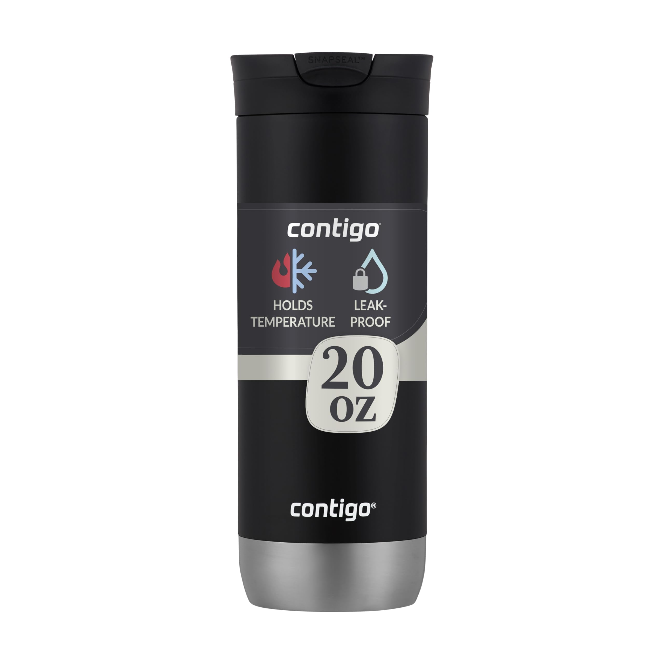 Vacuum-Insulated Stainless Steel Travel Mug Leak-Proof Lid Fits Brewers