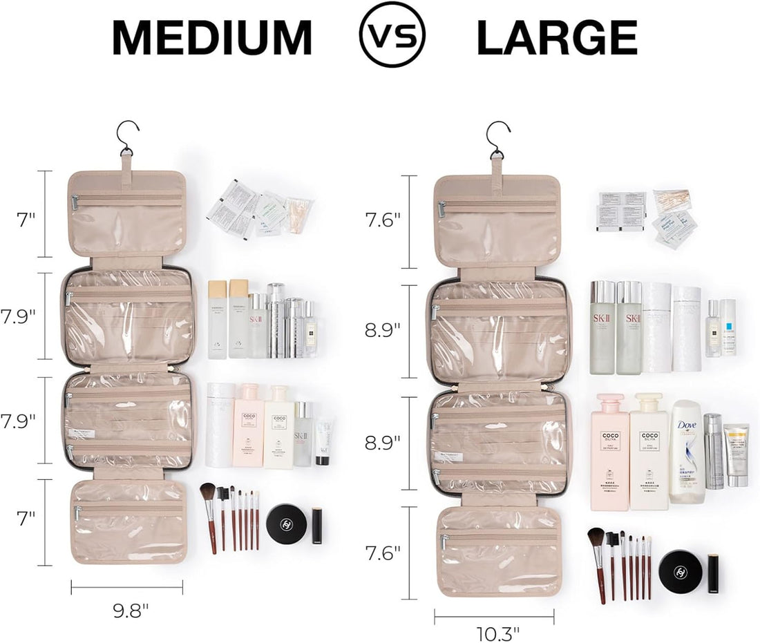 Toiletry Bag Travel Bag with Hanging Hook, Water-resistant Makeup Cosmetic Bag