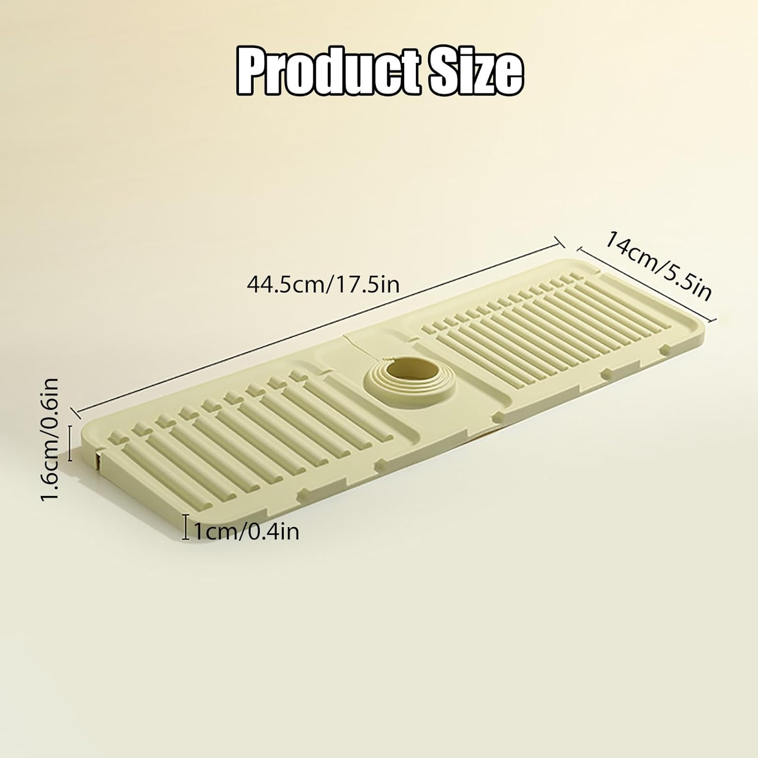 Silicone Faucet Mat Splash Guard – Fast-Drying Sink Tray (Gray)
