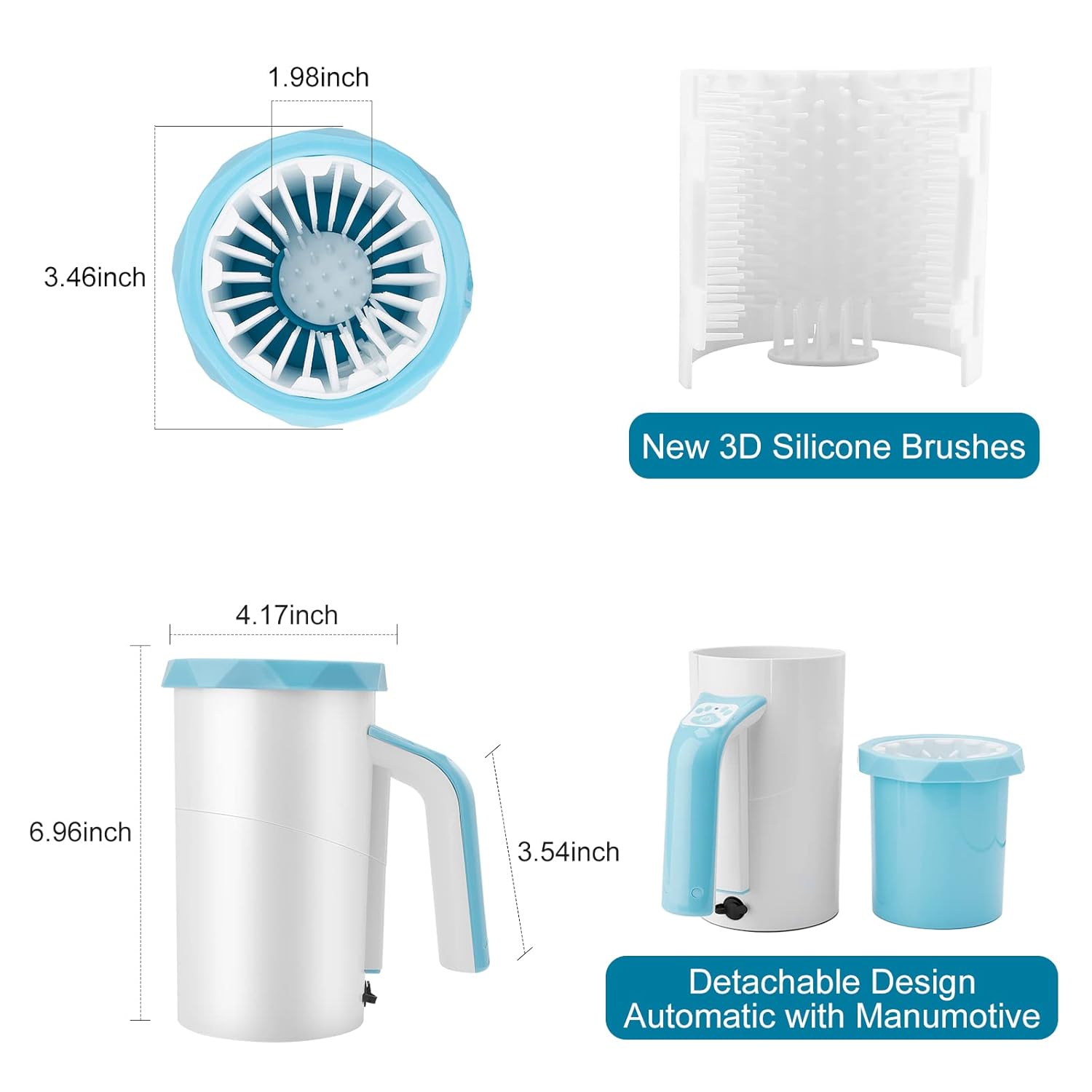 Rechargeable Automatic Dog Paw Cleaner Cup – 2-in-1 High Power 7.4V Pet