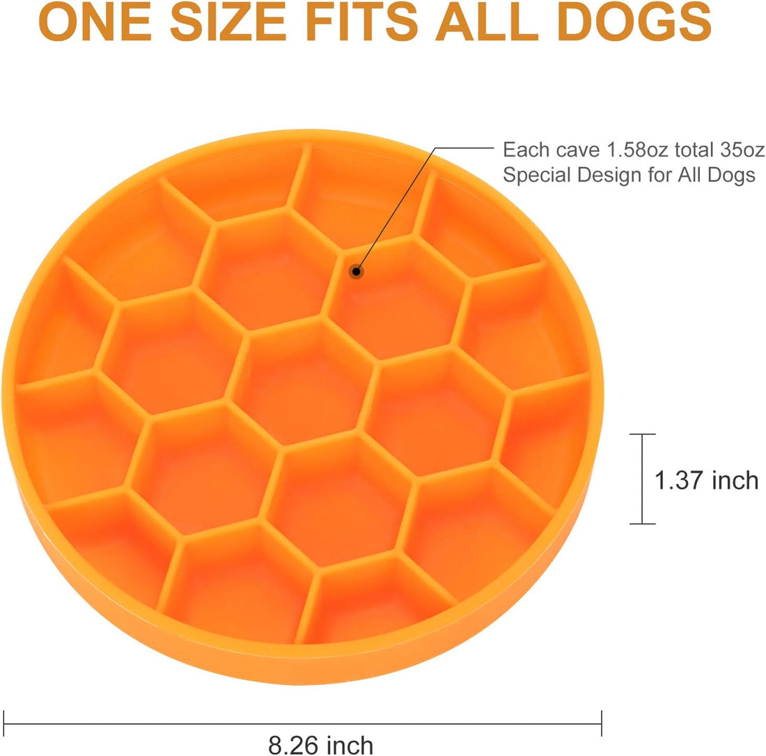 Slow Feeder Dog Bowl – Silicone Non-Slip Bowl with Suction Cups for Fast Eaters,