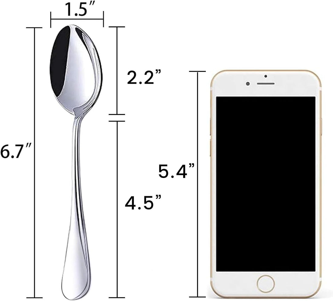 6-Piece Stainless Steel Teaspoon Set – 6.7 Inch