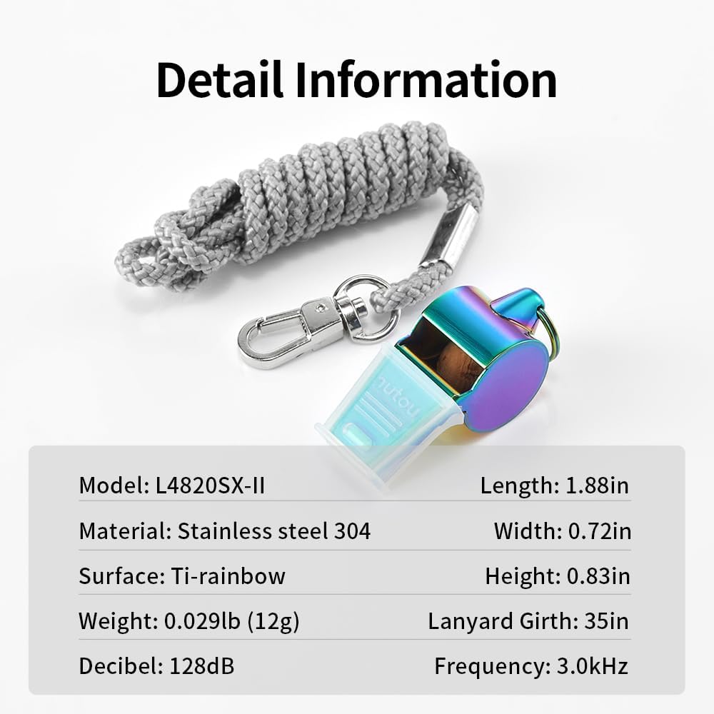 Stainless Steel Coach Whistle with Lanyard – Loud & Durable