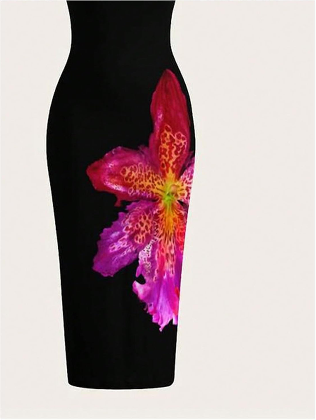 Women’s Flower Print Spaghetti Strap Midi Dress – Boho Bodycon Cami