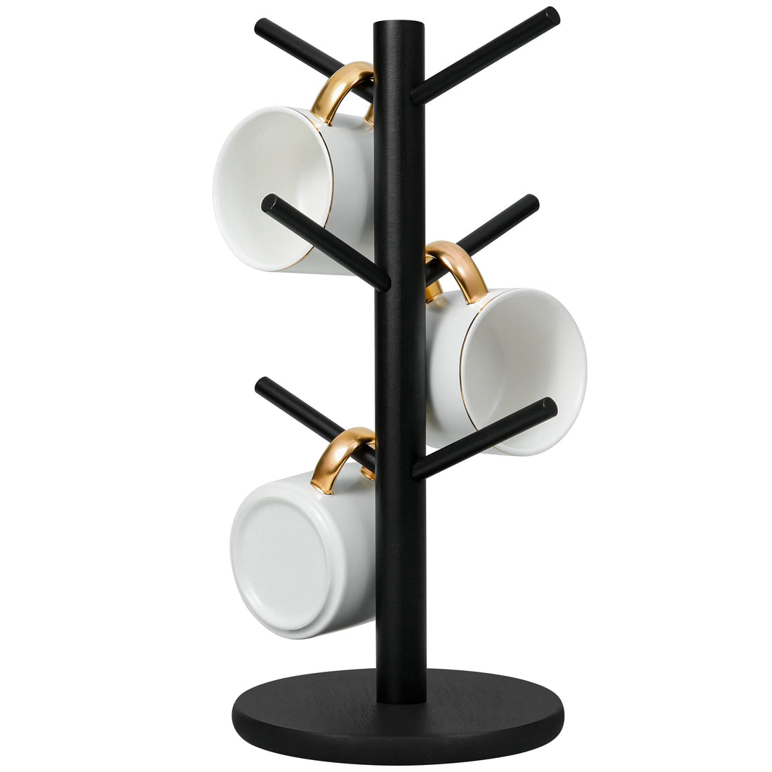 Mug Holder Tree, Coffee Cup Holder with 6 Hooks (Black