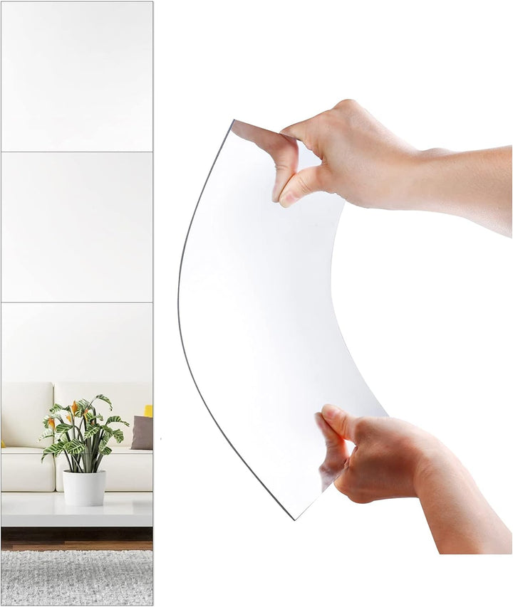 Unbreakable Full Length Wall Mirror Tiles – 4-Piece Acrylic Set