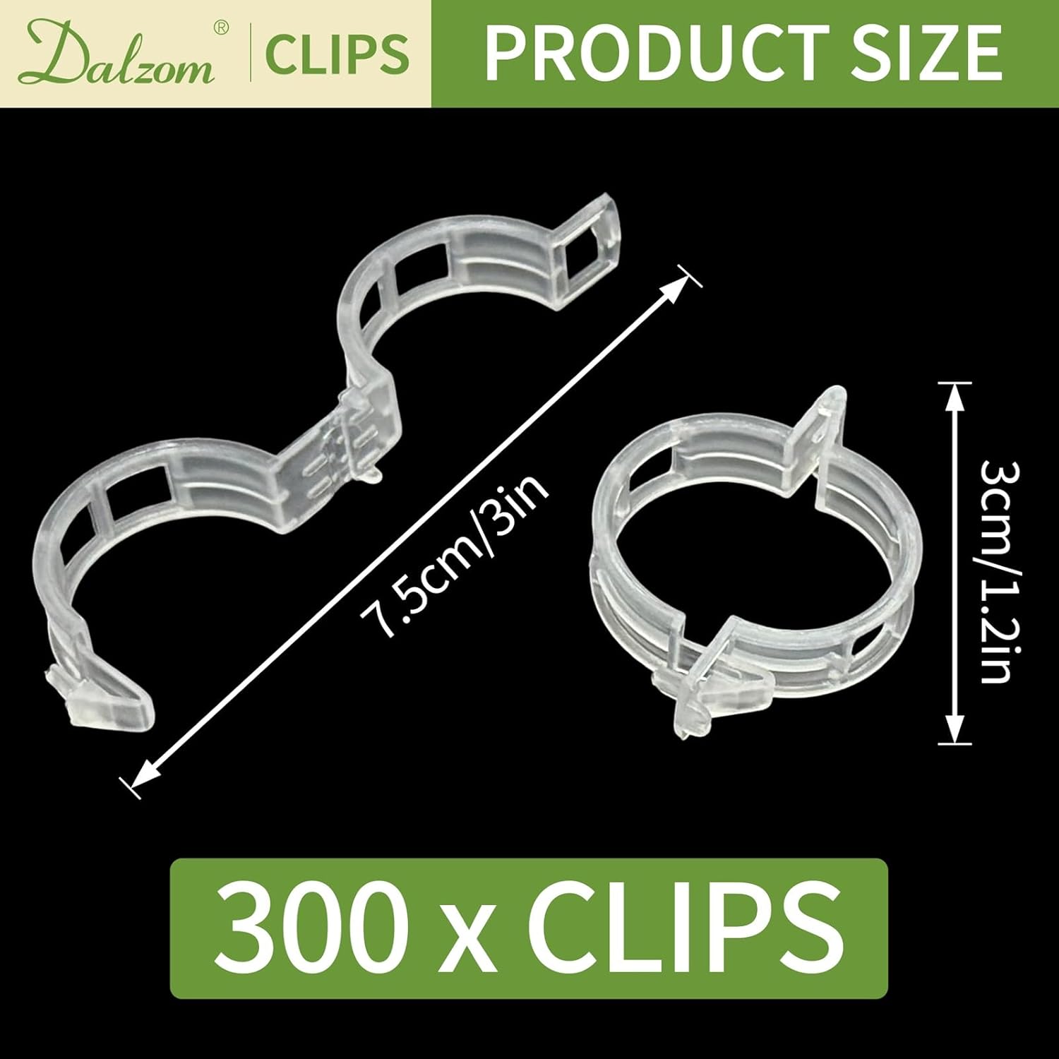 300 Pcs Plant Support Trellis Clips – Durable Plastic Tomato Vine Clips