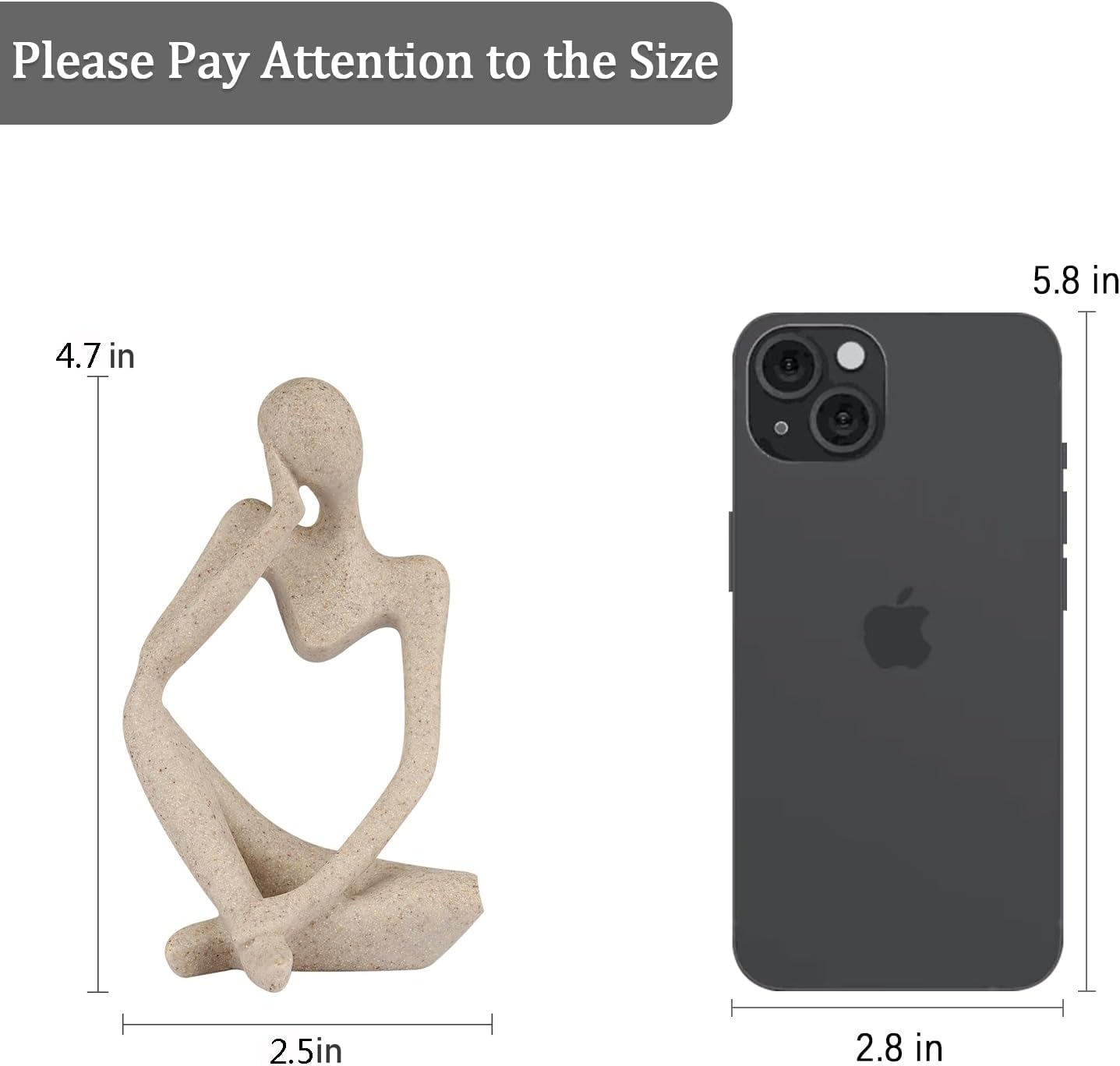 Resin Thinker Style Abstract Sculpture Statue Collectible Figurines Home