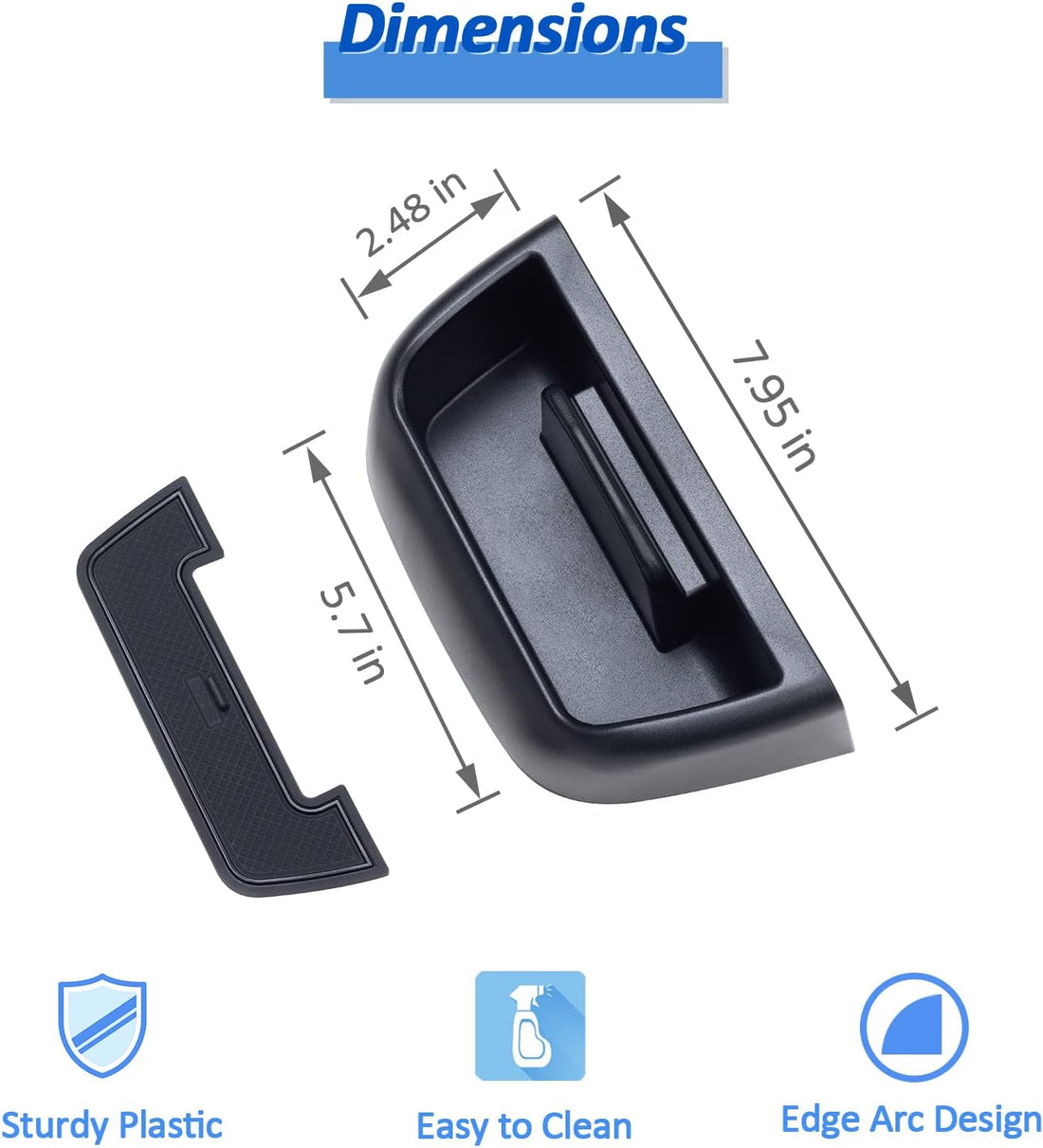 Dash Tray with Coin Holder ABS Storage for Bronco Sport 2021-2024