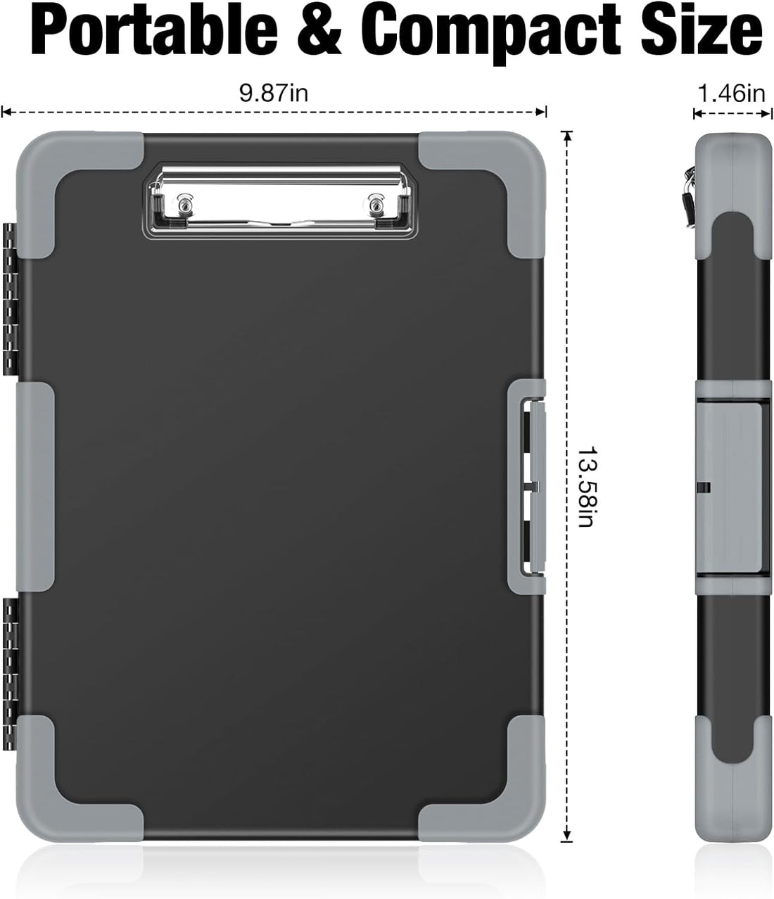 Heavy Duty Clipboard with Storage & Pen Pouch – Shockproof A4 Size