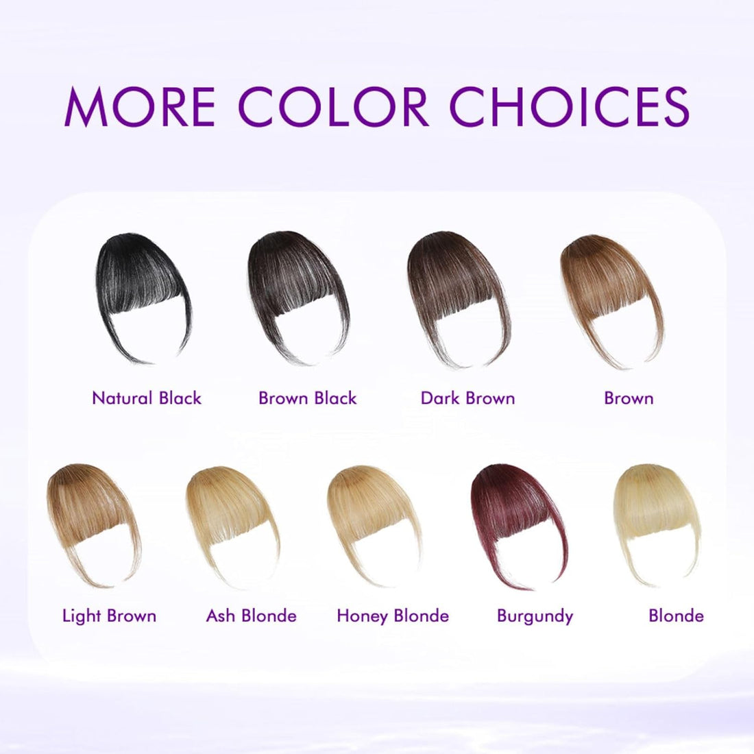 Clip-in Bangs 100% Real Human Hair Extensions – Wispy Brown & Black Fringe with Temples, Faux Bangs Hairpieces for Daily Wear