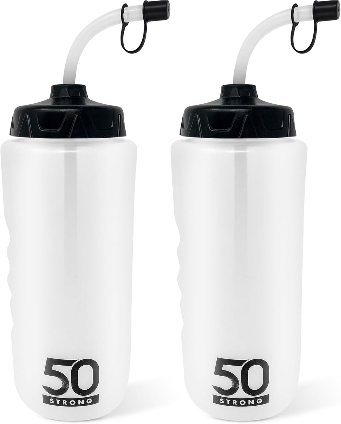 1L Sports Water Bottles with Straw & Grip – 2-Pack BPA-Free