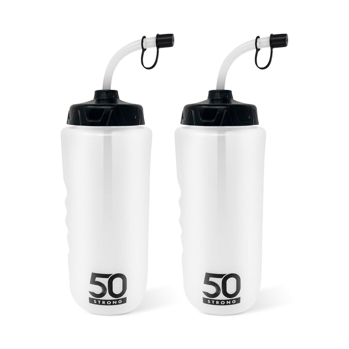 1L Sports Water Bottles with Straw & Grip – 2-Pack BPA-Free