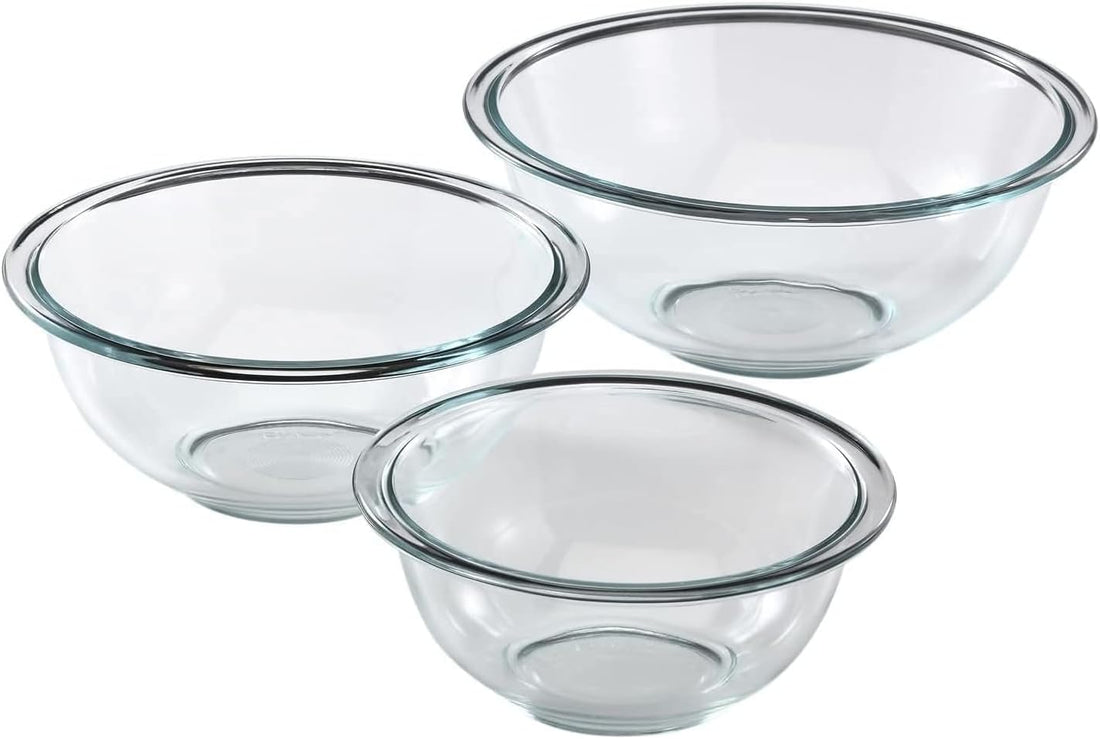 Pyrex Smart Essentials 3-Pack Prepware Set Glass Mixing Bowls