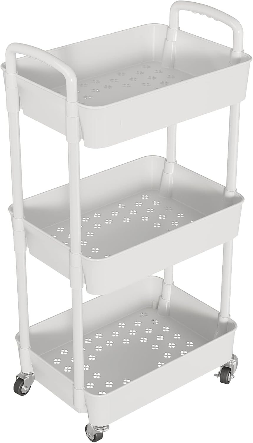 3-Tier Storage Cart Multifunction Kitchen Storage Organizer Mobile