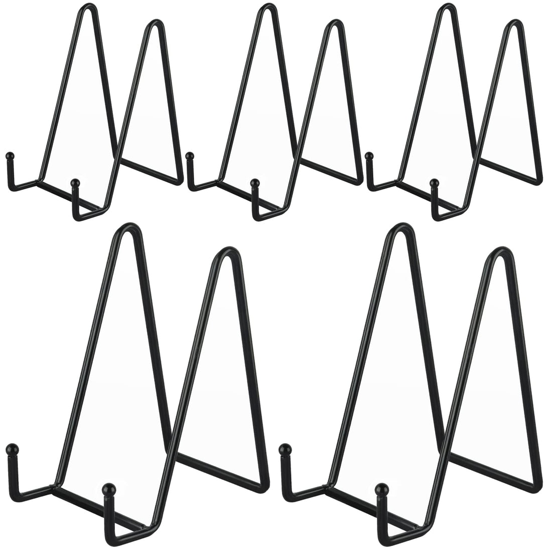 5 Pack 6" Black Metal Display Stands for Plates, Photos & Art