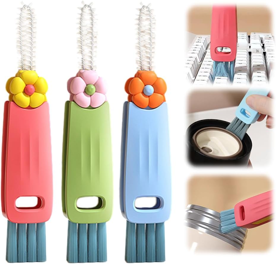 3-in-1 Cup Lid Cleaning Brush – Multifunctional Crevice Cleaning Brush for Bottle
