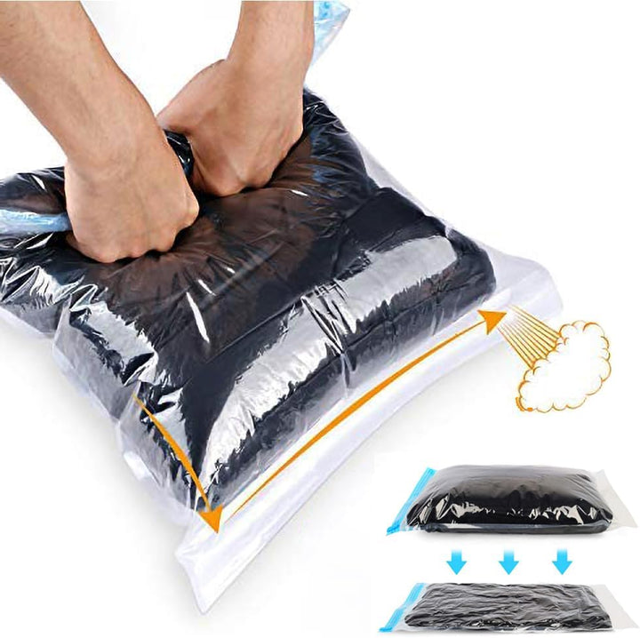 10-Pack Space Saver Compression Bags – No Pump Needed Travel Storage