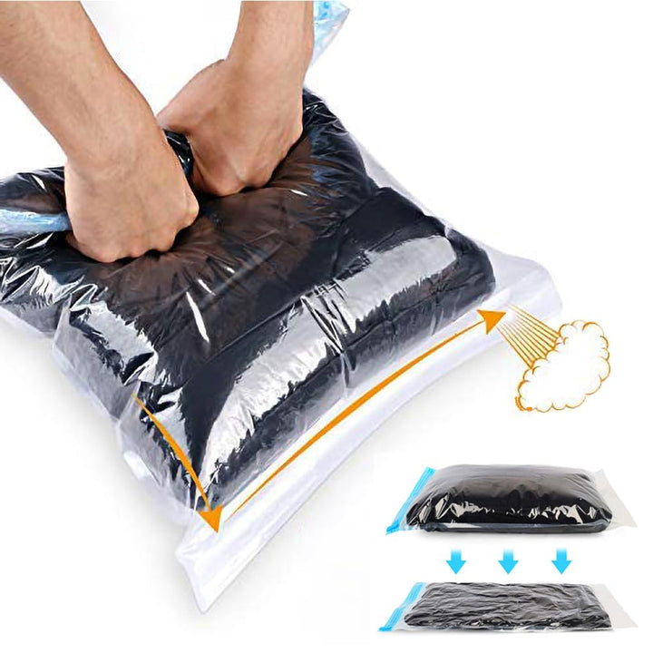 10-Pack Space Saver Compression Bags – No Pump Needed Travel Storage